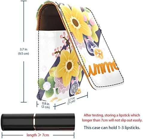 Futrola za ruž za usne s ogledalom slatka prijenosna Kozmetička torbica torbica za šminku ljetna cvjetna suncokret