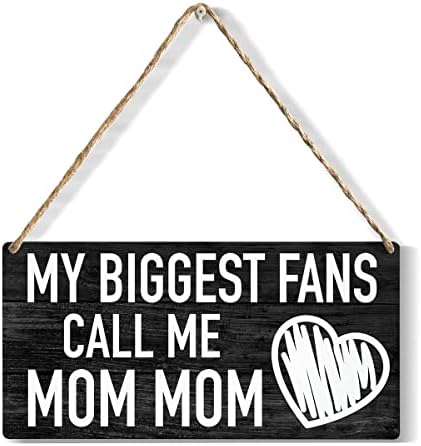 Moji najveći obožavatelji me zovu mama Wood Sign Rustikalna mama drvena viseća ploča za ukrašavanje umjetničkih zidova 6 x 12 inča