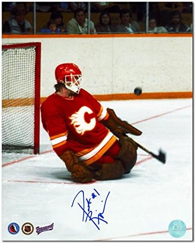 Pat Riggin Calgary Flames Autografirani 8x10 Photo - Autografirani NHL fotografije