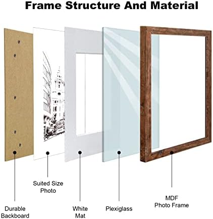 Frame sa sadnicama 11x14 Slika okvira za sliku 4, prikaz slika 8x10 s prostirkom ili 11x14 bez prostirke, zidni rustikalni drveni okviri