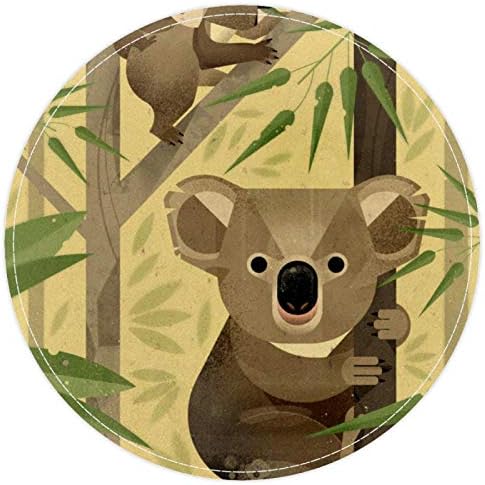 Heoeh slatka koala bambus, non proklizavni vratar 15,7 okrugli tepih tepiha tepih tepih za djecu spavaće sobe za bebu soba za igralište