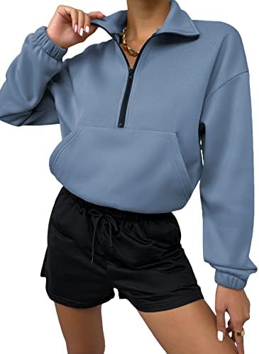 SOLY HUX ženska ležerna dukserica s patentnim zatvaračem prednji džep dugih rukava pulover vrhovi