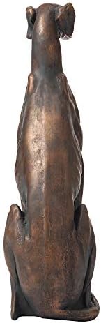 Figurica za umjetnički ukras _20381 sjedeći pas hrt, 30,25 inča, Bronca