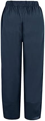 Miashui labave trenirke žene žene čvrste ležerne hlače tiskane hlače elastični džepovi struka široke žene plus veličina