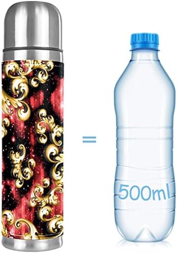 Lilibeely od 17 oz vakuuma izolirana boca od nehrđajućeg čelika Sportska boca za kavu Putovanje tikvica omotana koža omotana BPA besplatno,