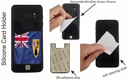 Otoci Turks i Caicos Otoci Dizajn zastave - Silikonski 3M ljepljiva kreditna kartica vrećica za novčanike za iPhone/Galaxy Android