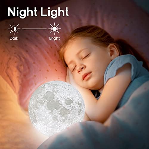 Mjesečeva svjetiljka Brightworld, 3D tiskanje Mjesečeva svjetlost 4,7 inča noćna svjetlost za djecu poklon za djevojčice žene žene,
