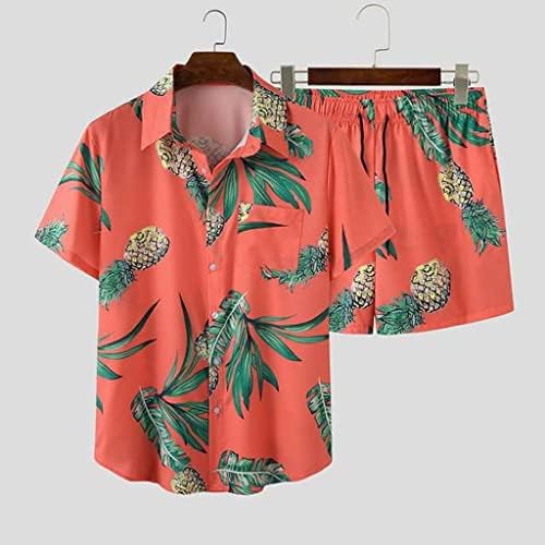 GPPZM Ljetni muškarci tiskani setovi košulja za odmor kratkih rukava kratki rukavi casual kratke hlače muškarci havajski odijelo 2