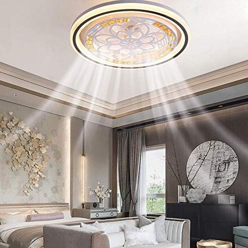 HSCW LED nordijski tihi strop kristalni ventilator Svjetlo spavaće sobe Nevidljivi ventilator Light Restoran sa stropnom svjetiljkom