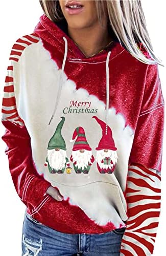Posude za žene božićna kapuljača s dugim rukavima za žene koje trče džempere za ženske kapuljače