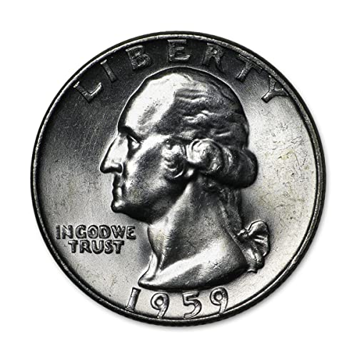 1959. P Washington Quarter 25c Sjajni necirkulirani 90% srebrni detalji albuma Bank GEM BU Rijetki vrhunski Mint Jedinstveni izbor