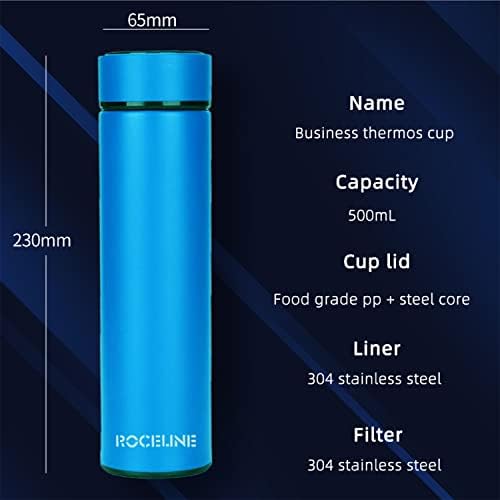 Roceline Stilske pametne boce s vodom s digitalnom temperaturnom prikazom bočice čaja za čaj - tikvicu za vodu, boca s vodom za infuziju,