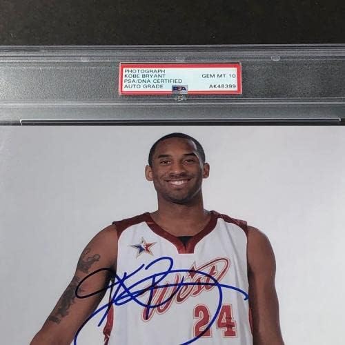 Kobe Bryant potpisao 8x10 Photo PSA/DNA inkapsulirani Auto 10 dragulja Ment Lakers - Autografirane NBA fotografije