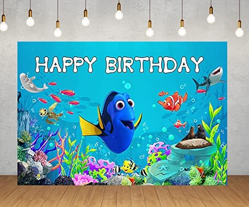 Pozadina pod vodom za ukrašavanje rođendanske zabave plavi natpis Finding Nemo za dječje rođendanske zabave 5.53 Stopa