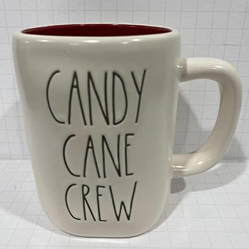 Rae Dunn Candy Cane Crew Crew - Crvena iznutra - Keramika - Božić