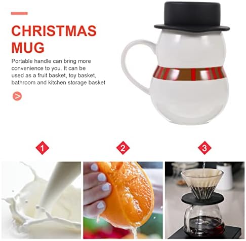 Zerodeko 1 set šalice za kavu s snjegovima s poklopcem, božićna šalica za kavu, keramički čaj vruća čokoladna šalica ukrasno pijenje
