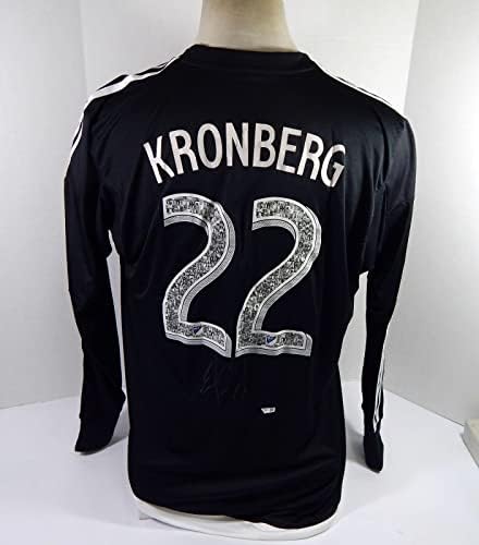 2014 Montreal Impact Eric Kronberg 22 Igra korištena potpisana crnog Jersey XL DP44099 - Autographd nogometni dresovi