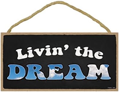 Popfizzy Livin 'The Dream Sign, Living the Dream Wood Decor, rustikalni zidni dekor, inspirativni zidni dekor, inspirativna zidna umjetnost,