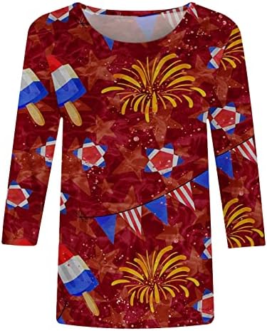 Ženski pamučni gornji dio 3/4 rukav za rukav čamac za vrat grafički salon bluza majica za dame jesen ljeto q8 q8