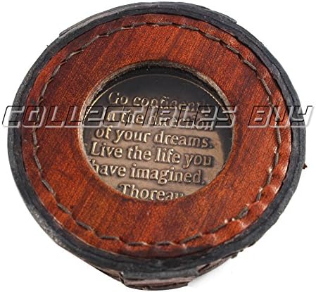 Morski mesingani bakarni završnik citat kompas s kožnim futrolom nautički funkcionalni morski vintage kompas ručno izrađen članak -