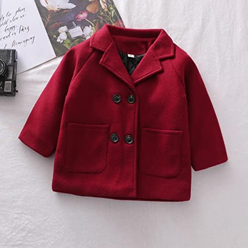 Meitianfacai 1-6 godina Dječaci Dječaci Djevojke Zimski vuneni kaput Slatka dugačka dvostruka jakna s dvostrukim grudima toplo odjeće