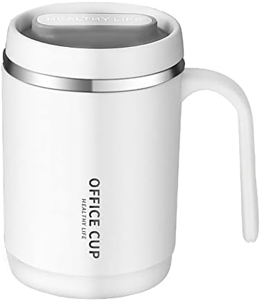 Šalica za kavu s ručkom, 500ml izolirana šalica za kavu od nehrđajućeg čelika, vakuumska šalica za kavu za višekratnu upotrebu s poklopcem