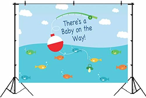 Tikuenikoa 7.55 Stopa, uskoro beba, pozadina za tuširanje za bebe, tematska pozadina za ribolovnu fotografiju, šarena riba, dječak,