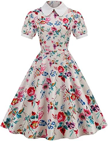 Twgone Womens Vintage Haljine iz 1960 -ih koktele haljine s ljuljačke haljine za čajne zabave rockabilly haljine