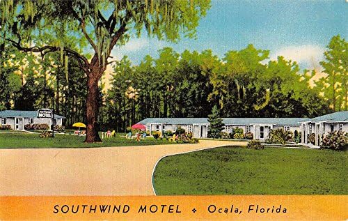 Ocala Florida Southwind Motel Street View Linen Antique Razglednica K21946