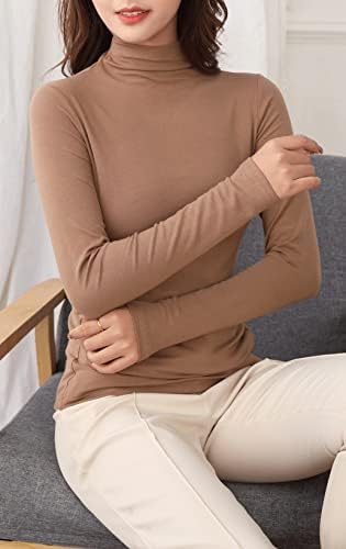 ZGWNQCD Osnovni ženski mock kornjača s dugim rukavima Tortalni donji rublje Spričane majice lagane osnovne slojeve košulje
