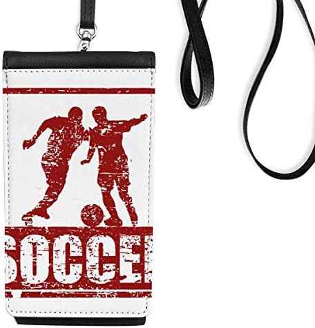 Crveni nogometaš zgrabi nogometni telefon torbica za novčanik viseća mobilna vrećica crni džep