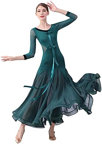 Yumeiren Ballroom natjecateljska plesna haljina haljina haljina dugih rukava plesni kostim