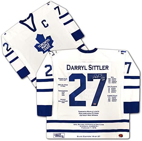 Darryl Sittler potpisao Elite Edition Career Jersey - Ltd Ed /27 - Maple Leafs