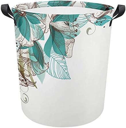 Foduoduo košarica za pranje rublja cvjetovi pupoljci list u gornjem lijevom kutu rublje rublja s ručkama sa sklonim šargara prljava