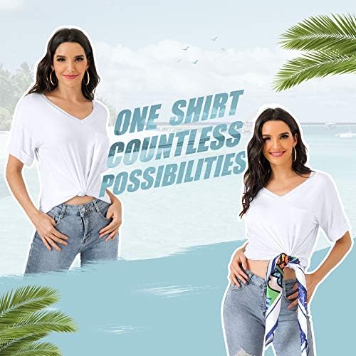 EWEDOOS V Neck T majice Ultra meke majice za hlađenje majice za žene ljetne vrhove majice trendovske vrhove za žene