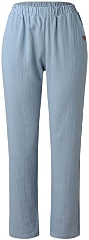 Ženske pamučne elastične elastične struke Capri hlače hlače visoki struk Plus Odjeća odjeća za klizanje dame hlače