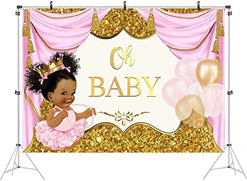 Pozadina kraljevske princeze ružičaste i zlatne pozadine za tuširanje za bebe za fotografiranje svježa pozadina za tuširanje za bebe