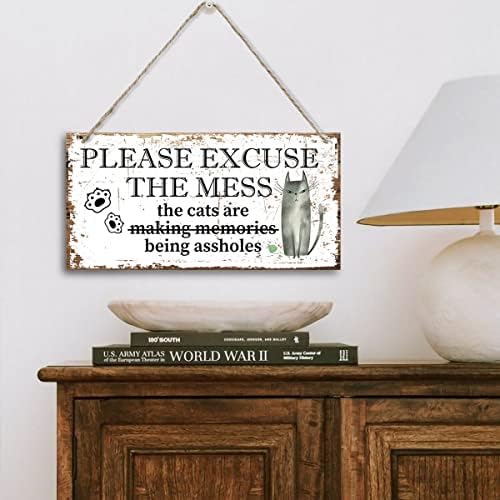 Smiješno, izvinite znak za zbrku zid dekor, tiskani znak od drvene ploče, viseći obiteljski znakovi za poklon za dekor doma, smiješan