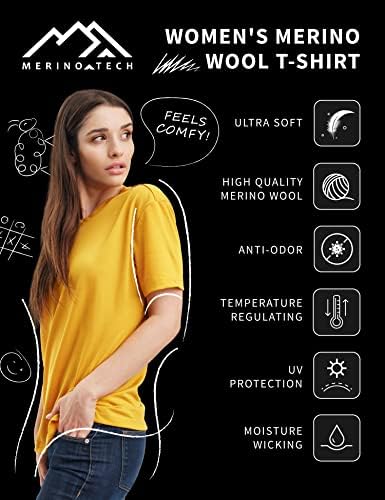 MERINO.Tech Merino Wool Majica Women - merino vuneni osnovni sloj žena kratki rukavi majice