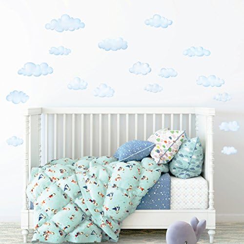 Decowall DS-8030 Oblaci Dječje zidne naljepnice zidne naljepnice oguliti i stisnuti uklopljive zidne naljepnice za djecu Dječju spavaću