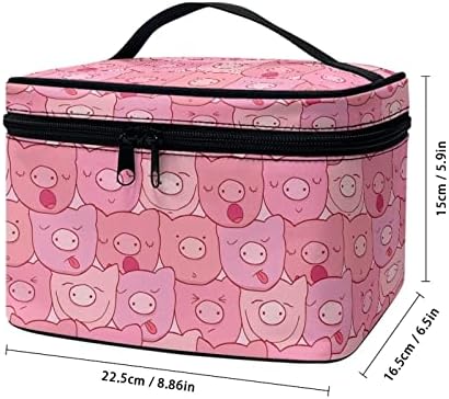 Za u dizajniranje slatkog svinjskog uzorka kozmetičke putopisne torbe za djevojke šminke za šminku Organizator četkice prijenosni velika
