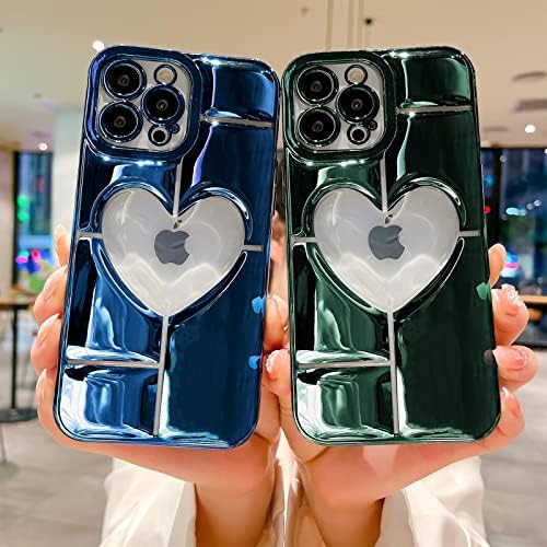 Mgqiling Kompatibilno s iPhoneom 12 Pro Max Clear Glitter Case-6,7 inč, Slatki 3D dizajn Ljubavni uzorak srca Olatnja za žene za žene