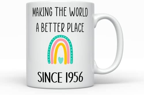 Čineći svijet boljim mjestom od 1956. godine, rođene 1956. Šalica za kavu, 66 godina, ženski poklon za 66. rođendan, sadašnju šalicu