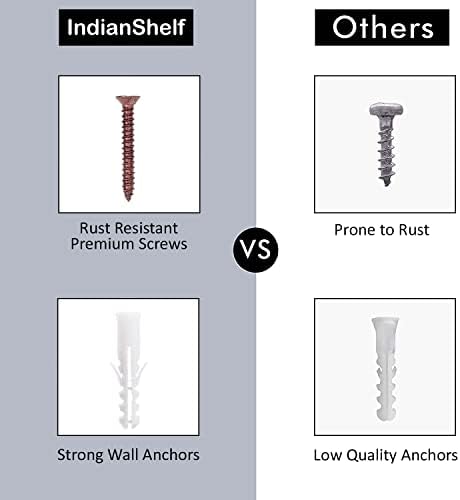 IndianShelf Key Kuke zid ugrađen | Kuka smeđih zidnih kaputa | Kuke od drva | Blokirajte kuke s jednim klip | Zidne kuke teške dužnosti