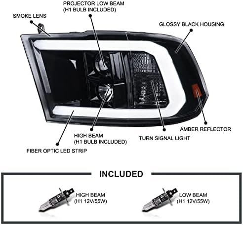 Prilagodljiva LED ploča MBP, sjajno crno kućište, prednja svjetla projektora s dimnim lećama kompatibilna s 2009-2018 MBP 1500 2500
