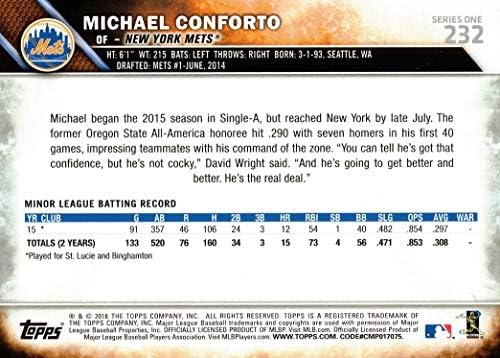 Topps Baseball 232 Michael Conforto Rookie Card