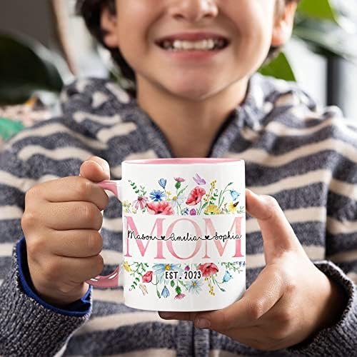 Jedinstvena personalizirana šalica za kavu za mamu-šalica za mamu s imenom djeteta-najbolji poklon za mamu od kćeri i sina - jedinstvena