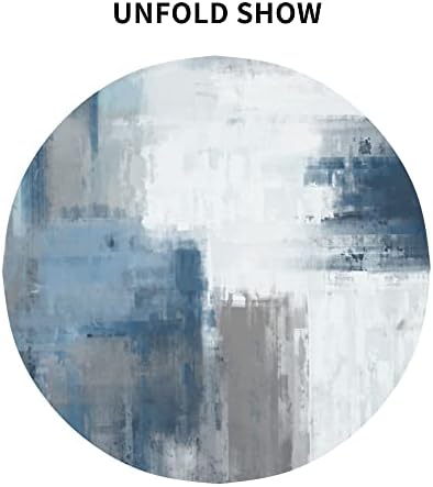 Sažetak umjetnička slikaska krpa 60 -inčna okrugla plava i bijela stolna tkanina Vodootporna teal stol za ručavanje ukrasno za kuhinjsku