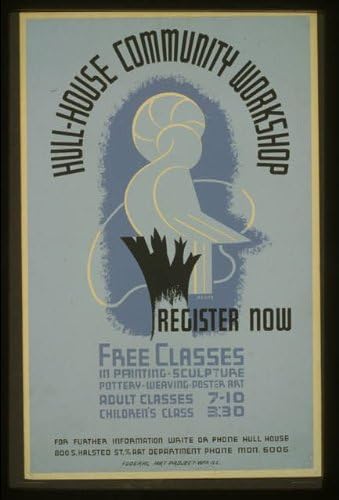 PovijesnaFindings Photo: Hult House Community Workshop, Chicago, Illinois, Rekreacija, 1938, umjetničko obrazovanje