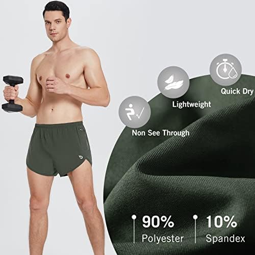 Baleaf muški 3 '' trčanje kratkih kratkih hlača atletski obloga 2 džepova s ​​patentnim zatvaračem Brzo suho
